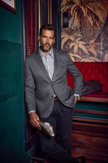 JP1880 Jacket Business Donegal Graphite Grey - Herren jacken - Herren Jacken in großen Größen