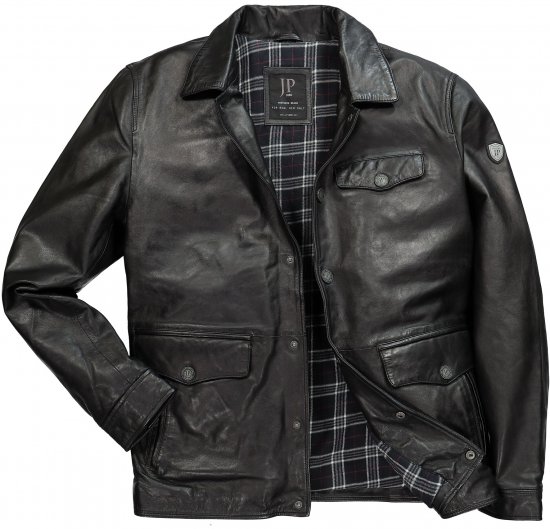 JP1880 Leather Jacket Finest Lamb Nappa Black - Herren jacken - Herren Jacken in großen Größen
