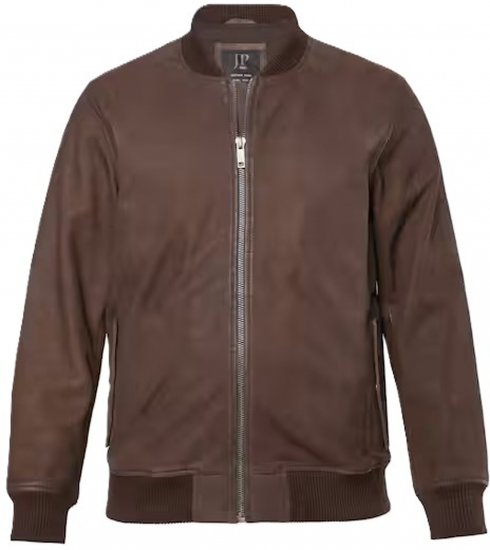 JP1880 Jacket Buffed Nubuck Lamb Leather Brown - Herren Jacken in großen Größen - Herren Jacken in großen Größen