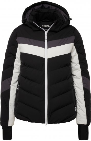 Ulla Popken HYPRAR Chevron Stripe Triple Function Quilted Fully Lined Ski Jacket Black - Jacken - 
