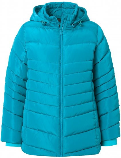 Ulla Popken Quilted Water Repellent Jacket Turquoise - Jacken - Damenjacken in großen Größen