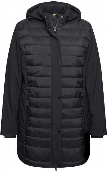 Ulla Popken HYPRAR Mixed Texture Water-Repellent Jacket Black - Jacken - Damenjacken in großen Größen