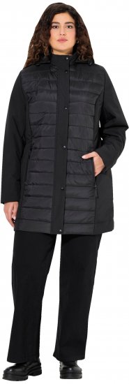 Ulla Popken HYPRAR Mixed Texture Water-Repellent Jacket Black - Jacken - Damenjacken in großen Größen