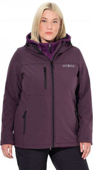 Ulla Popken HYPRAR Softshell Fleece Lined Jacket Dark Blackberry - Damen-gürtel - 