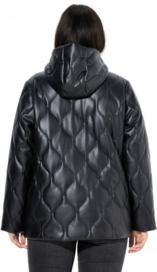 Ulla Popken Faux Leather Quilted Jacket Black - Jacken - Damenjacken in großen Größen