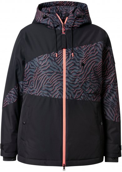 Ulla Popken Neon Ripple Performance Snow Jacket Black - Jacken - Damenjacken in großen Größen