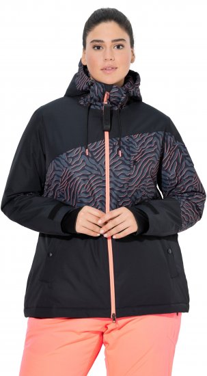 Ulla Popken Neon Ripple Performance Snow Jacket Black - Jacken - Damenjacken in großen Größen
