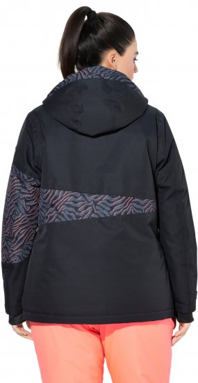 Ulla Popken Neon Ripple Performance Snow Jacket Black - Jacken - Damenjacken in großen Größen