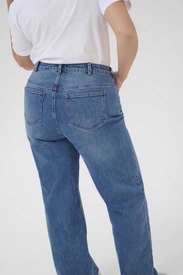 Kaffe Curve Leoana Weite lange Jeans Vintageblau - Jeans & Hosen in Großen Größen – Plus Size Damenmode - 