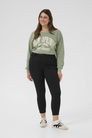 Kaffe Curve Dina Slim-Jeans in Cropped-Länge Schwarz - Jeans & Hosen in Großen Größen – Plus Size Damenmode - 