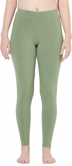 Ulla Popken Basic Stretch Knit Ankle Length Leggings Olive - Jeans & Hosen in Großen Größen – Plus Size Damenmode - 