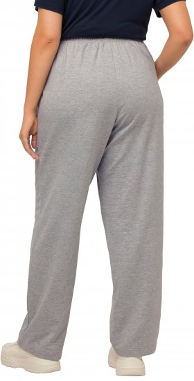 Ulla Popken Pull On Knit Straight Leg Pocket Pants Light Grey Melange - Jeans & Hosen in Großen Größen – Plus Size Damenmode - 