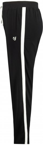 Ulla Popken Side Stripe Adjustable Drawstring Waist Joggers Black - Jeans & Hosen in Großen Größen – Plus Size Damenmode - 