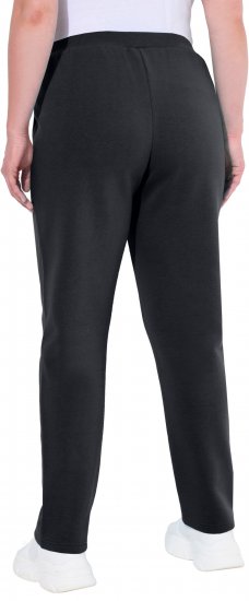 Ulla Popken Basic Drawstring Elastic Waist Cotton Blend Joggers Black - Jeans & Hosen in Großen Größen – Plus Size Damenmode - 