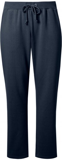 Ulla Popken Basic Drawstring Elastic Waist Cotton Blend Joggers Navy - Jeans & Hosen in Großen Größen – Plus Size Damenmode - 