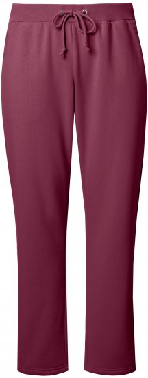 Ulla Popken Basic Drawstring Elastic Waist Cotton Blend Joggers Dark Berry - Jeans & Hosen in Großen Größen – Plus Size Damenmode - 