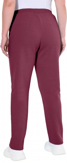 Ulla Popken Basic Drawstring Elastic Waist Cotton Blend Joggers Dark Berry - Jeans & Hosen in Großen Größen – Plus Size Damenmode - 