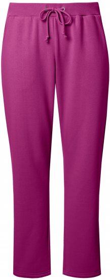 Ulla Popken Basic Drawstring Elastic Waist Cotton Blend Joggers Berry - Jeans & Hosen in Großen Größen – Plus Size Damenmode - 