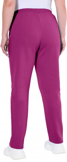 Ulla Popken Basic Drawstring Elastic Waist Cotton Blend Joggers Berry - Jeans & Hosen in Großen Größen – Plus Size Damenmode - 