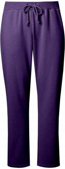 Ulla Popken Basic Drawstring Elastic Waist Cotton Blend Joggers Deep Violet - Jeans & Hosen in Großen Größen – Plus Size Damenmode - 