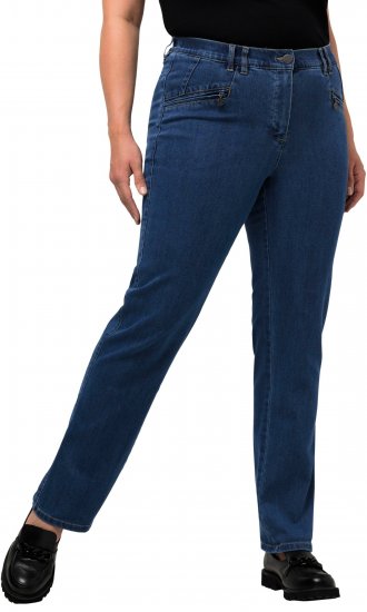 Ulla Popken Mony Elastic Waist Zip Pocket Jeans Blue Denim - Jeans & Hosen in Großen Größen – Plus Size Damenmode - Jeans & Hosen, EU 42–70