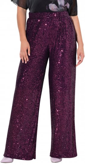Ulla Popken Wide Leg Sequined Pants Mulberry - Jeans & Hosen in Großen Größen – Plus Size Damenmode - Jeans & Hosen, EU 42–70