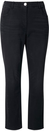 Ulla Popken Rhinestone Detail Stretch Fit Jeans Black - Jeans & Hosen in Großen Größen – Plus Size Damenmode - 