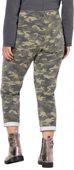 Ulla Popken Camo Boyfriend Pants Olive Grey - Jeans & Hosen in Großen Größen – Plus Size Damenmode - 