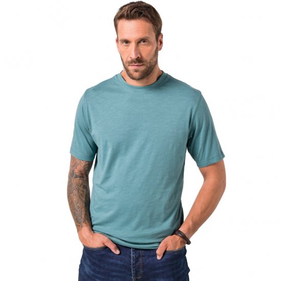 JP1880 T-Shirt Short Sleeve Soft Jersey Turquoise - Herren-T-shirts - Herren-T-Shirts in großen Größen