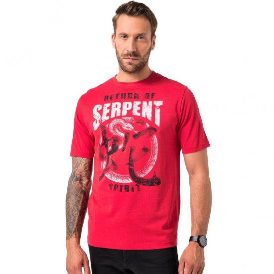 JP1880 T-Shirt Short Sleeve Serpent Red - Herren-T-shirts - Herren-T-Shirts in großen Größen