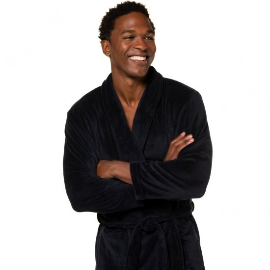 JP1880 Bathrobe with Spacious Patch Pockets Dark Navy - Herrenunterwäsche & bademode - Herrenunterwäsche & Bademode in großen Größen