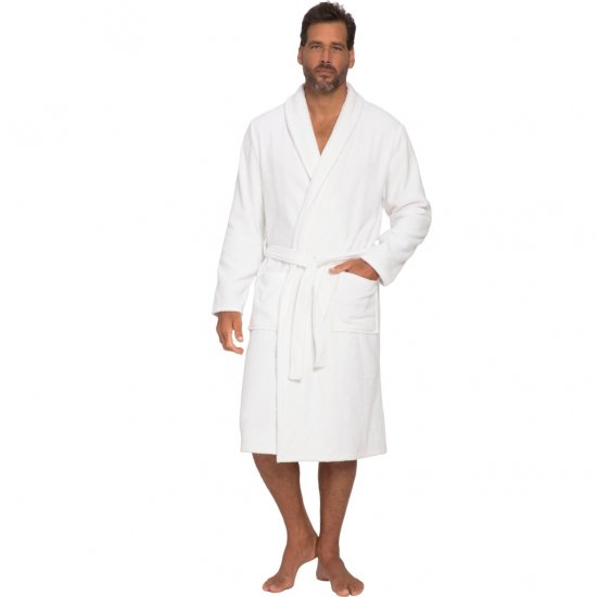 JP1880 Bathrobe Extra Soft Terry Cloth White - Herrenunterwäsche & bademode - Herrenunterwäsche & Bademode in großen Größen