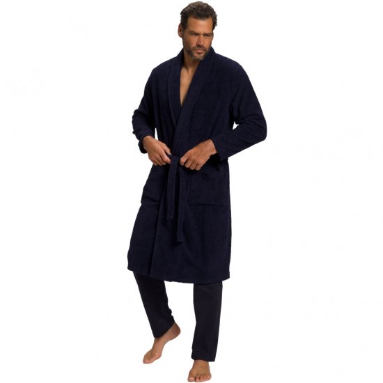 JP1880 Bathrobe Extra Soft Terry Cloth Dark Navy - Herrenunterwäsche & bademode - Herrenunterwäsche & Bademode in großen Größen