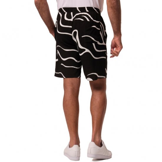JP1880 Bermuda Shorts Soft Viscose All-over Print Black - Herrenshorts - Herrenshorts in großen Größen