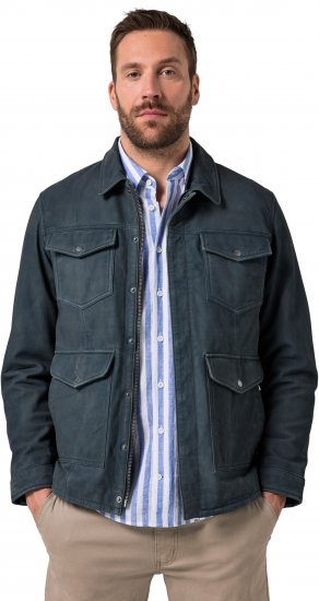 JP1880 Fine Lamb Leather Jacket Deep Sea Blue - Herren jacken - Herren Jacken in großen Größen