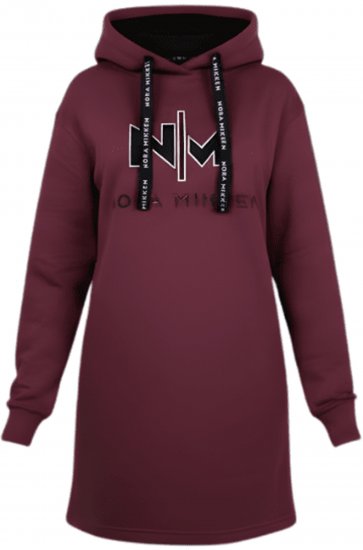 Nora Mikken KADRI WHITE Long Hoodie Burgundy - Sweaters & hoodies - 