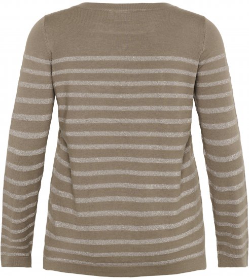 Kaffe Curve Linia Boatneck Pullover Morel Melange with Silver Lurex - Strickpullover - 