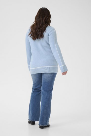 Kaffe Curve Jina Knit Pullover Powder Blue Melange - Strickpullover - 