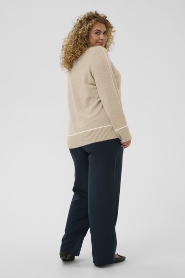 Kaffe Curve Jina Knit Pullover Feather Grey Melange - Strickpullover - 