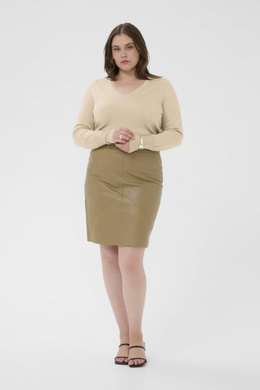 Kaffe Curve Lizzy Long Sleeve Pullover Feather Grey Melange - Strickpullover - 