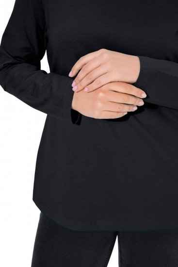 Ulla Popken Basic Long Sleeve Slim Fit Turtleneck Black - Hoodies & Sweatshirts - Kuschelige Sweatshirts & Strick