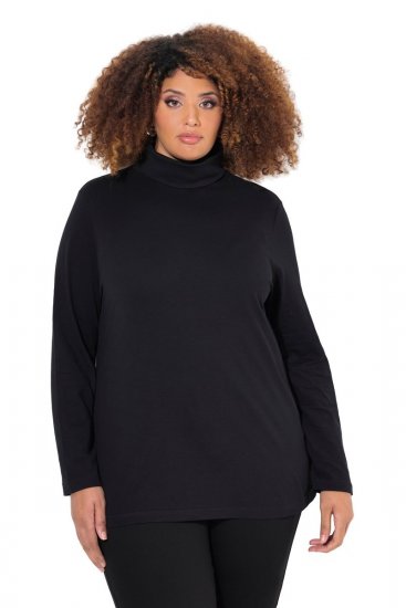 Ulla Popken Basic Long Sleeve Slim Fit Turtleneck Black - Hoodies & Sweatshirts - Kuschelige Sweatshirts & Strick