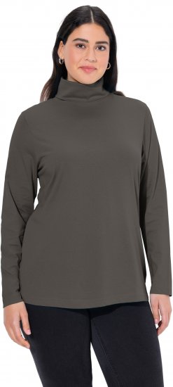 Ulla Popken Basic Long Sleeve Slim Fit Turtleneck Graphite Grey - Hoodies & Sweatshirts - Kuschelige Sweatshirts & Strick