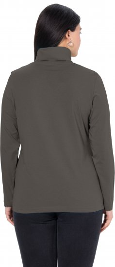 Ulla Popken Basic Long Sleeve Slim Fit Turtleneck Graphite Grey - Hoodies & Sweatshirts - Kuschelige Sweatshirts & Strick