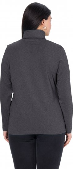 Ulla Popken Basic Long Sleeve Slim Fit Turtleneck Charcoal Grey Melange - Hoodies & Sweatshirts - 