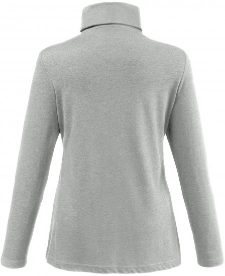 Ulla Popken Basic Long Sleeve Slim Fit Turtleneck Light Grey Melange - Hoodies & Sweatshirts - 