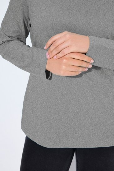 Ulla Popken Basic Long Sleeve Slim Fit Turtleneck Light Grey Melange - Hoodies & Sweatshirts - Kuschelige Sweatshirts & Strick