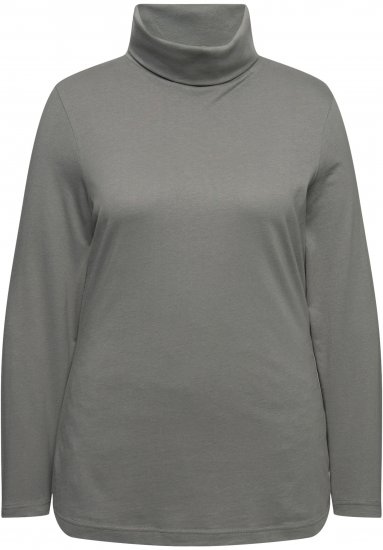 Ulla Popken Basic Long Sleeve Slim Fit Turtleneck Grey - Hoodies & Sweatshirts - Kuschelige Sweatshirts & Strick