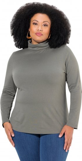 Ulla Popken Basic Long Sleeve Slim Fit Turtleneck Grey - Hoodies & Sweatshirts - Kuschelige Sweatshirts & Strick