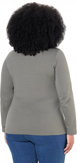 Ulla Popken Basic Long Sleeve Slim Fit Turtleneck Grey - Hoodies & Sweatshirts - Kuschelige Sweatshirts & Strick